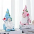thumbnail image 3 of Jlong 2PCS Spring Flowers Gnome Easter Gnomes Gift for Girlfriend Wife Mother Daughter Lover Handmade Shelf Tomte Swedish Nisse Scandinavian Gnomes Plush Elf Dwarf Home Decoration, 3 of 8