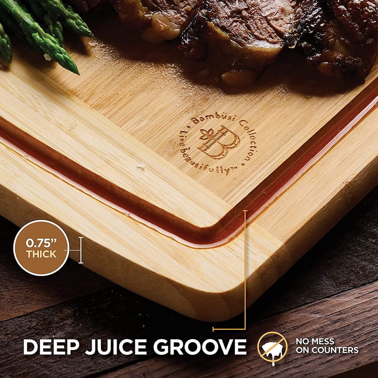 Bambusi Large Bamboo Cutting Board 18" x 12" photo 3
