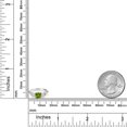 thumbnail image 3 of Gem Stone King 925 Sterling Silver and 10K Yellow Gold Green Peridot and White Moissanite 3 Stone Engagement Ring for Women (1.49 Cttw, Cushion Cut 6MM and 4MM, Available in Size 5, 6, 7, 8, 9), 3 of 4