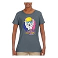 thumbnail image 2 of Funny Lion Tiger King Hey All You Cool Cats and Kittens | Womens Animal Lover Graphic T-Shirt, Charcoal, 2XL, 2 of 3