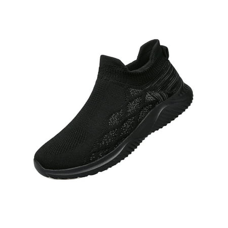 

Avamo Men Sneakers Fitness Workout Athletic Shoe Sport Walking Shoes Mens Sock Sneaker Non-Slip Breathable Flats Black Gray 8.5