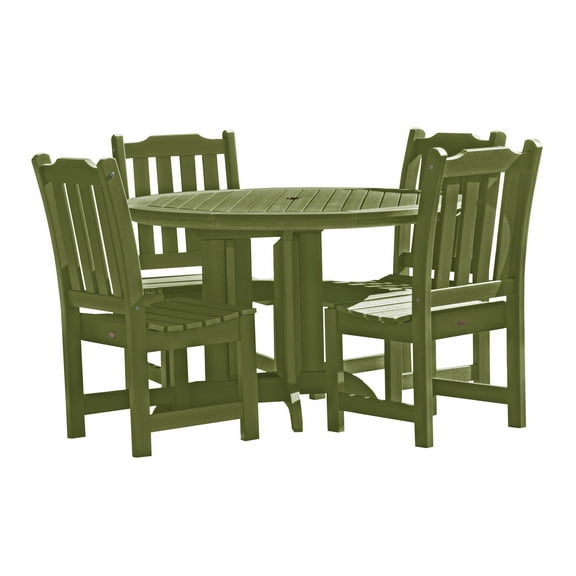 highwoodÂ® Eco-Friendly Recycled Plastic Lehigh 5pc Round Dining Set