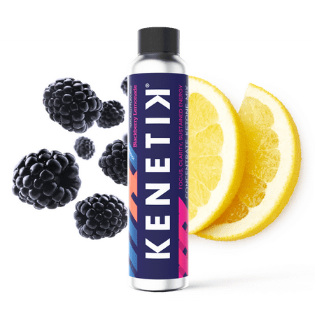 Kenetik Ketone Drink Mix, Exogenous Ketones Blend, Keto, Caffeine & Sugar Free, Vegan Nootropics Brain Supplement for Memory and Focus, D-BHB Ketones - Blackberry Lemonade, 3PK (12 Servings)