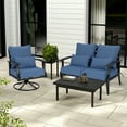 thumbnail image 5 of Aoodor 24"x24" Navy Blue Patio Outdoor Deep Seat Chair Cushion Set, Patio Chair Cushions Set, Olefin Fabric and Memory Foam (Set of 2 Seats, 2 Backs, 2 Lumbar Pillows), 5 of 9