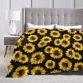 thumbnail image 4 of LHSHID Yellow Sunflower Blanket Black Yellow Throw Blanket Yellow Sunflowers Printed Fleece Blanket Luxury Soft Lightweight Blanket for Bedroom Couch Sofa 50x60in, 4 of 6