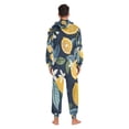 thumbnail image 6 of Lemon Fruits Lemon Blooms Adult Onesie Pajamas Slim Fit Christmas One Piece Suit Pjs for Women and Men Hooded Zipper, 6 of 7