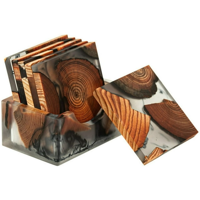 Wooden Tea Coaster Resin Insulation Pad Simple Cup Holder Creative Gasket Tea Ceremony Spare Parts Household Thuja Mat