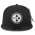 thumbnail image 2 of Men's New Era x Alpha Industries  Black Pittsburgh Steelers 59FIFTY Fitted Hat, 2 of 5