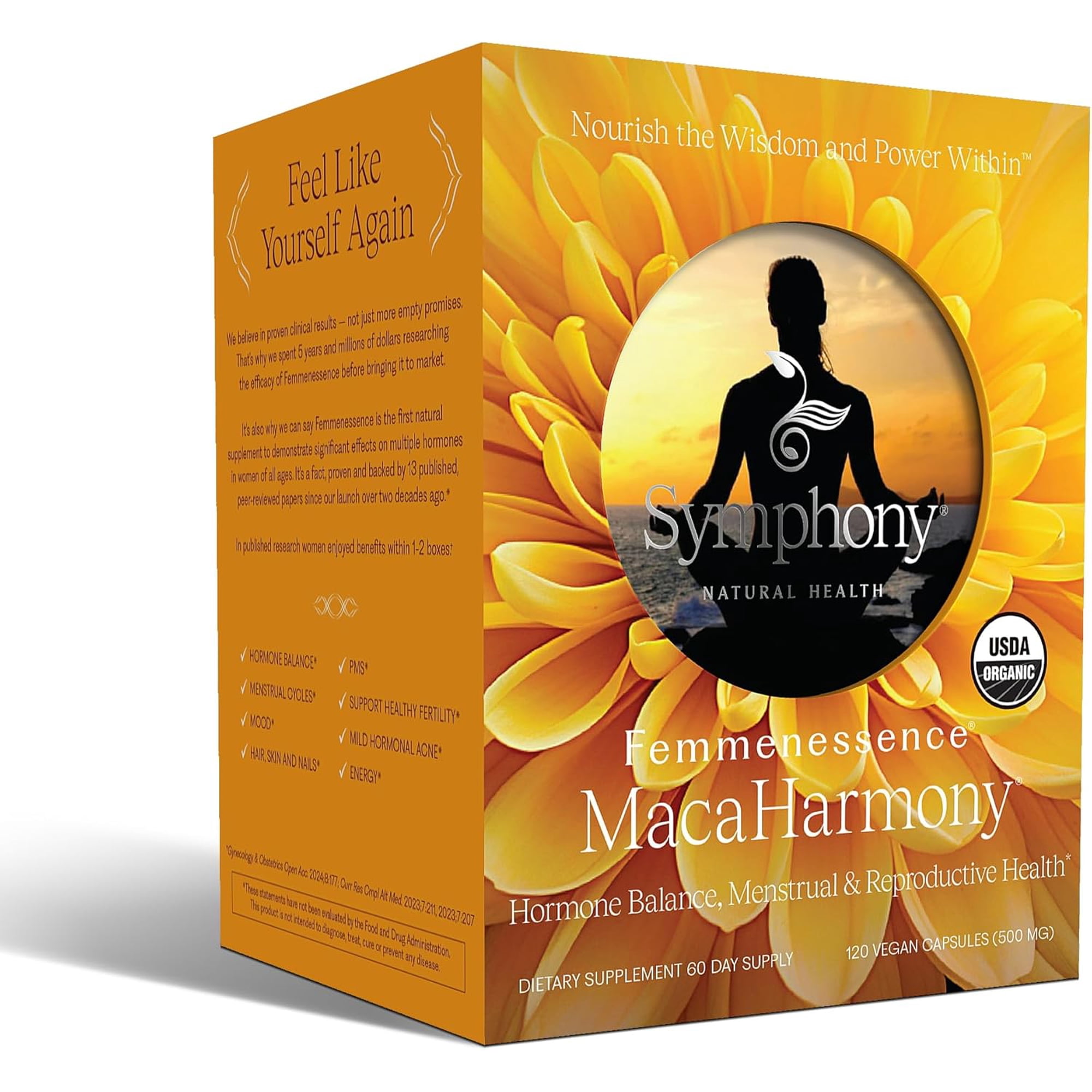 Femmenessence MacaHarmony - All Natural Gelatinized Maca Supplement to Support Women's Hormone Balance, PMS, Acne & Healthy Skin, Regular Menstrual Cycle & Fertility (120)
