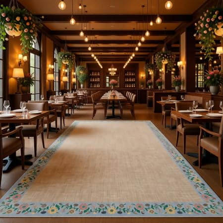 8 * 10ft Washable Modern Abstract Area Rug, Non Slip Stain Resistant Thin Indoor Carpet for Bedroom Dining Room Farmhouse, Beige