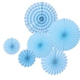 thumbnail image 1 of 6 Pcs Tissue Paper Fan Paper Flowers for Birthday Party Wedding Decoration (Blue), 1 of 4