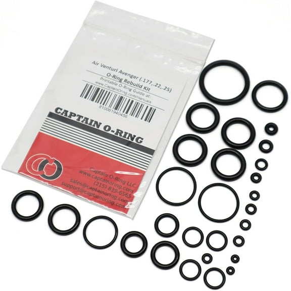 Captain O-Ring - Replacement Air Venturi Avenger .177, .22, .25 O-Ring Kit - Air Rifle Full Oring Rebuild Kit