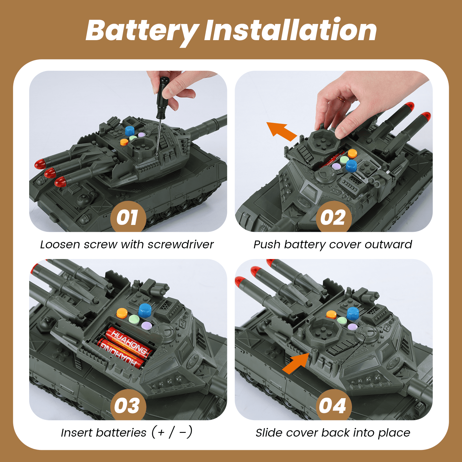 JoyStone Military Vehicle Set Battle Tank Toy with Realistic Light & Sound, 6 Pack Mini Alloy Army Cars & Soldier Figures, Great Gift for Kids
