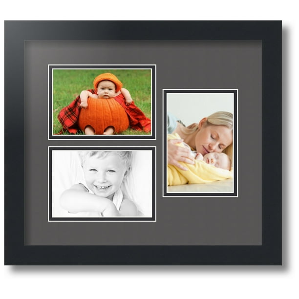ArtToFrames Collage Photo Picture Frame with 3 4x6 Openings, Framed