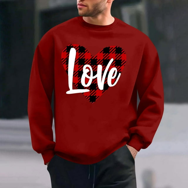 Ceisia Men Casual Fashion Print Round Neck Pullover Long Sleeve Sweatshirt Gift