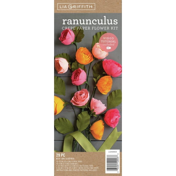 Crepe Paper Flower Kit -Ranunculus