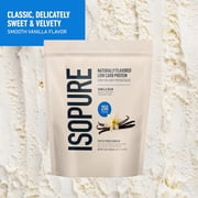 Isopure Low Carb 100% Pure Whey Isolate Protein Powder, Lactose Free, Gluten Free, With Vitamins, Vanilla Bean, 25g Protein Per Serving, 1 Lb, 14 Servings (Packaging May Vary)