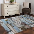 thumbnail image 3 of Area Rugs for Living Room 4x6 Ft, Blue Grey Wooden Non Slip Area Rugs for Kitchen Bedroom Entryway, Farmhouse Barn Sunflowers Retro Washable Carpet Runner Rug Floor Mats for Bedroom Home Decor, 3 of 8