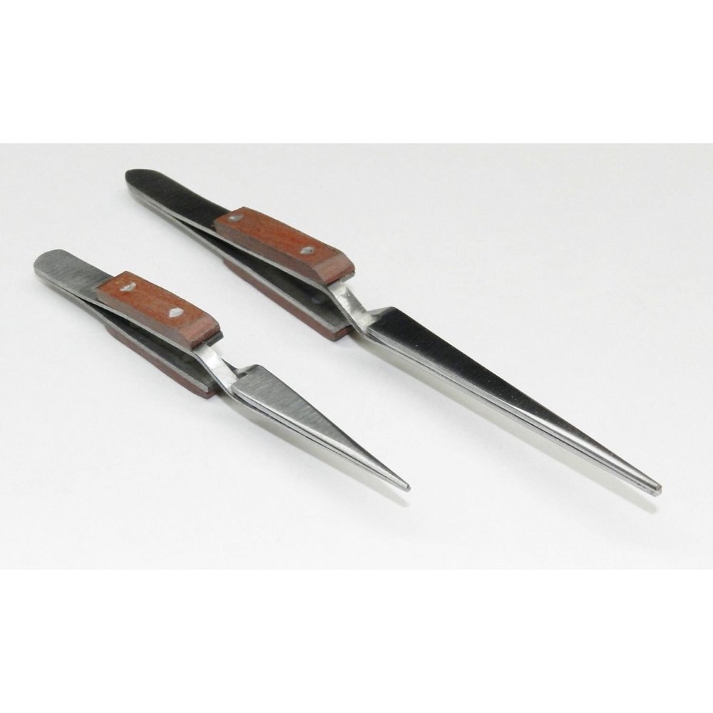 FIBER GRIP CROSS LOCK TWEEZERS SOLDERING SELF CLOSING STRAIGHT 41/2