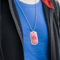 thumbnail image 3 of I Love You Flower Heart Wreath Military Dog Tag Pendant Necklace with Chain, 3 of 5