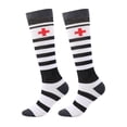 thumbnail image 2 of CAIXIA Compression Socks For Nurses Men Women (15-20mmHg) –Compression Socks for Flying, Medical, Sports, Wide Calf Fit, Skiing, and Daily Wear,White, 2 of 3