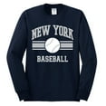 thumbnail image 2 of Wild Bobby City of New York NY Baseball Fantasy Fan Sports Men's Long Sleeve T-Shirt, Navy, Large, 2 of 6