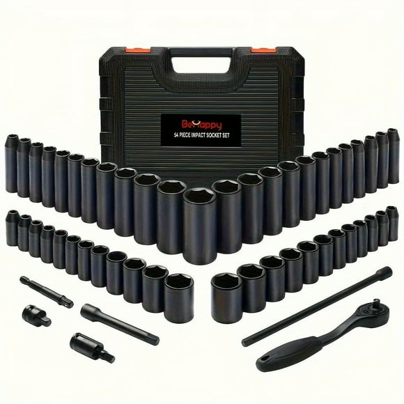54pc Socket Set, Electric Wrench, Short Socket, Hexagonal Socket Wrench Set