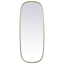 Elegant Decor MR2B2460BRS 24 x 60 in. Metal Frame Oval Mirror, Brass
