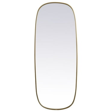 Elegant Decor MR2B2460BRS 24 x 60 in. Metal Frame Oval Mirror, Brass
