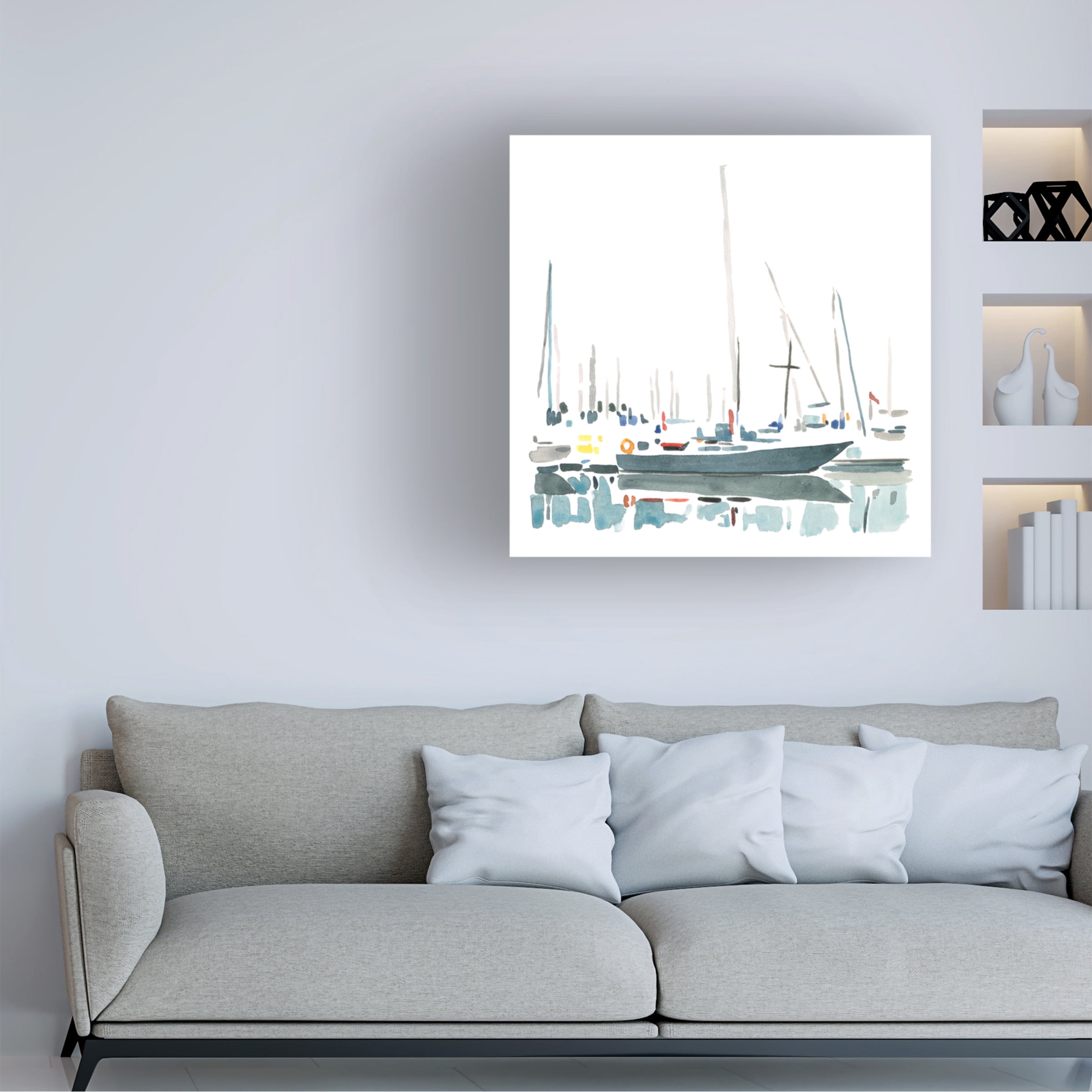 Emma Caroline 'Sailboat Scenery I' Canvas Art