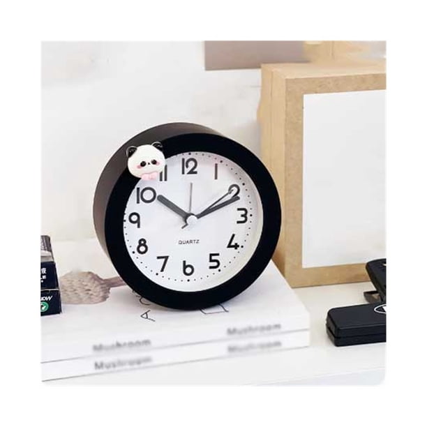 Reloj despertador analógico de mesa redonda for sala de estar, cocina, dormitorio, oficina, mesita de noche, escritorio, reloj multifuncional con pilas