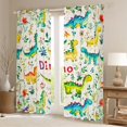 thumbnail image 2 of Homewish Safari Animaml Dinosaur Black Out Curtains,Watercolor Graffiti Dino Curtains Pack of 2 (42x63 Each),Beige Green Blue Bedroom Curtains For Boy Kids,Microfiber Bedroom Decor, 2 of 6