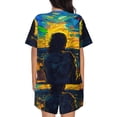 thumbnail image 3 of Lsque Abstract Starry Sky Women's Short-Sleeved Pajama Set - 2 Piece Soft and Lightweight Sleepwear Set-XX-Large, 3 of 9