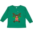 thumbnail image 3 of Inktastic Cute Christmas Reindeer with Red Nose, Ornaments and Bow Tie Boys or Girls Long Sleeve Toddler T-Shirt, 3 of 5