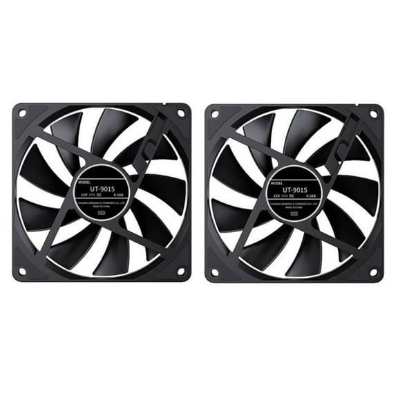2pcs Computer Case Fan 92mm 4-Pin PWM High Airflow Ultra-Thin Cooling 1000-2700 RPM Cascadable FDB Bearing