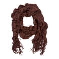 thumbnail image 2 of Womens Ruffled Trip Scarf - Brown, 2 of 2
