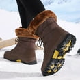 thumbnail image 6 of Mepaouo Womens Winter Snow Boots Waterproof Lightweight Anti Slip Fleece Lined Mid Calf Booties(Brown,7.5), 6 of 9
