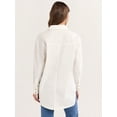 thumbnail image 3 of Sofia Jeans Women's and Women's Plus Sofia Oversized Boyfriend Shirt with Long Sleeves, Sizes XS-4X, 3 of 4