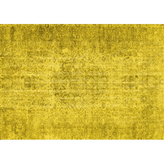 Ahgly Company Indoor Rectangle Persian Yellow Traditional Area Rugs, 4' x 6'