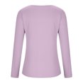 thumbnail image 6 of Scyoekwg Womens Long Sleeve Tops Crew Neck Slim Thermal Blouses Dressy Casual Blouses Trendy Solid Color Fall Tops Lightweight Pullover (Purple,M), 6 of 7