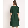 thumbnail image 4 of Moomaya Solid Tiered Dress For Women, Short Sleeve Chiffon Swing Dress, 4 of 8