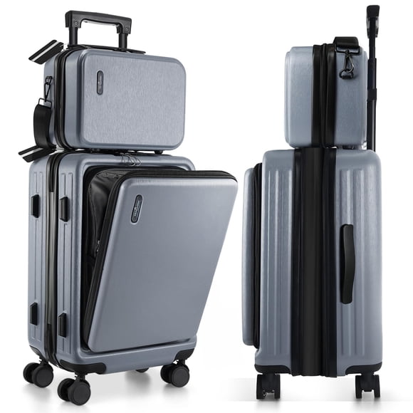 Equipaje TRAVELARIM Carry On de 22 pulgadas con ruedas expandibles, color gris