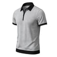 thumbnail image 3 of Men Tshirts Cotton Dqueduo Men's summer loose daily breathable lapel shirt Gray XL, 3 of 6
