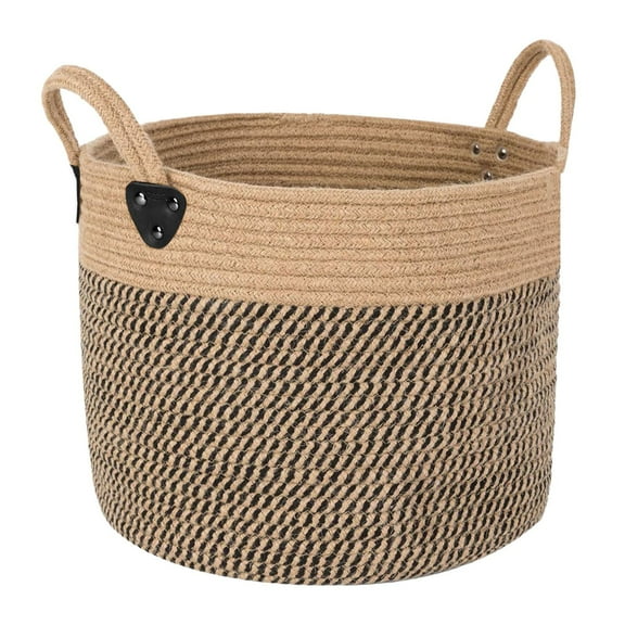 Xchenda Laundry Basket Cotton Rope Woven Storage Basket Foldable Storage Basket With Handles Portable Laundry Basket For Storage Clothes Hamper 10x 10inch