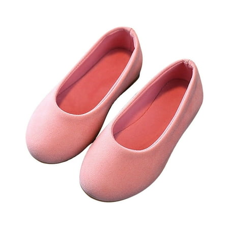 

Virmaxy Girls Casual Shoes Autumn Childrens Leather Shoes Girls Princess Shoes Baby Casual Soybean Shoes Flat Single Shoes Pink