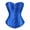 Blue, variant on Women's Satin Corsets Top Plus Size Gothic Overbust Corset Lace up Vintage Bustier Corset Red Size 2XL