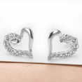thumbnail image 4 of Airokiy Silver Stud Zirconia Earrings for Women , Heart-shaped design, Zirconia Earrings Studs, Hypoallergenic Stud Earrings for Women，Women's jewelry, 4 of 5