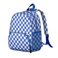 thumbnail image 2 of Blue White Checkered Backpack Backpack for School,Cute School Bag,Schoolbag with Adjustable Shoulder Straps & Padded Back,13.8"x11.4"x6", 2 of 6