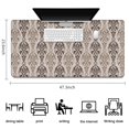 thumbnail image 5 of Long Mouse Pads for Desk,Boho Brown Damask Ethnic Pattern Desk Mats on Top Of Desks, Desk Mouse Pad Extra Large with 3mm Non-Slip Base and Stitched Edge for Gaming,Office,Work,Home 47.3"x23.6", 5 of 6