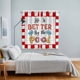 thumbnail image 5 of Curtains 63 Inch Length 2 Panels, Colorful Letters Grommets Window Treatment Curtain, Boho Summer Swimming Circles Red Plaid Thermal Curtains Drapes for Living Room/Bathroom, 5 of 9